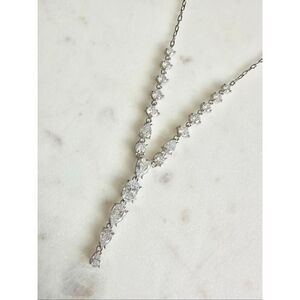 Nadri cubic zirconia Y shaped statement 18 inch necklace